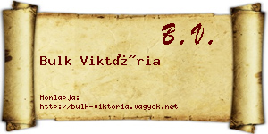 Bulk Viktória névjegykártya